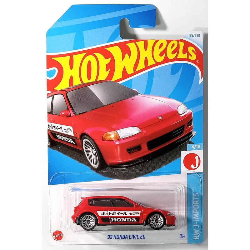 Hot Wheels 2024 Mainline HW J-Imports Series 1:64 Scale Diecast Cars (International Card) '92 Honda Civic EG