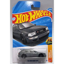 Hot Wheels '94 Audi Avant RS2 die-cast model car in its original blister card packaging, featuring a dark gray car and the iconic Hot Wheels branding.
