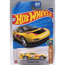 Hot Wheels toy car 95 Mazda RX-7 Drift in packaging with yellow and black car design.