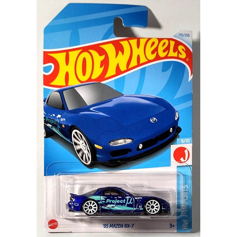 Hot Wheels 2024 Mainline HW J-Imports Series 1:64 Scale Diecast Cars (International Card) 1995 Mazda RX-7