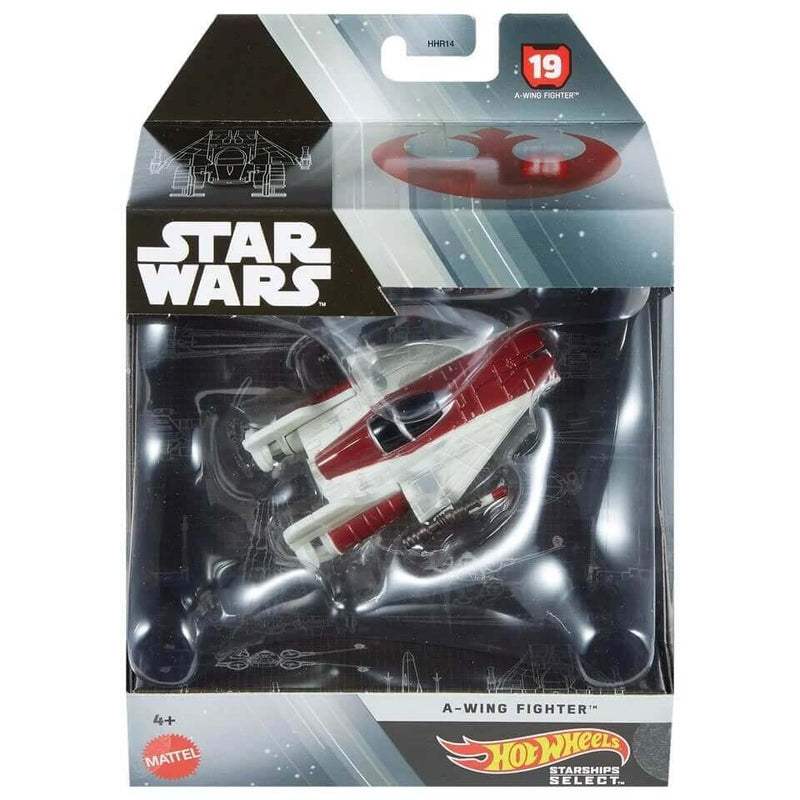 Hot Wheels 2023 Star Wars Starships Select (Mix 3) 1:50 Scale Vehicles, A-Wing Fighter