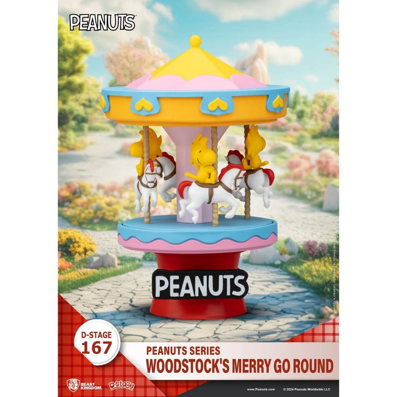 Snoopy's Cannon & Woodstock's Merry Go Round Collector's Bundle - Beast Kingdom, Woodstock's Merry Go Round with ad overlay