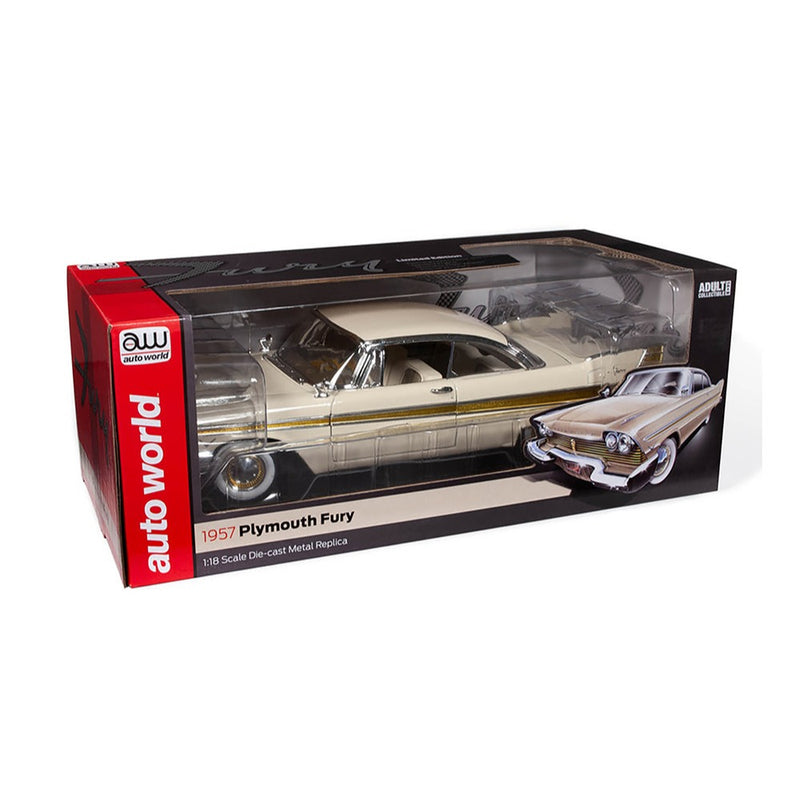 Christine + Plymouth Fury 2-Piece Collector's Bundle 1957 & 1958 1:18 Scale Diecast Cars, 1957 Fury, package front