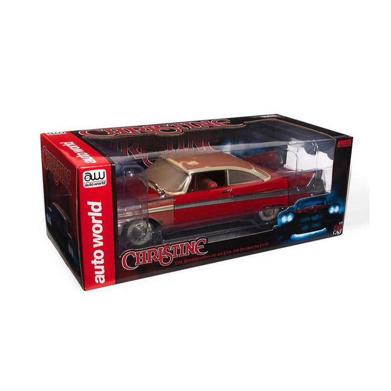 Christine + Plymouth Fury 2-Piece Collector's Bundle 1957 & 1958 1:18 Scale Diecast Cars, Christine in package, front