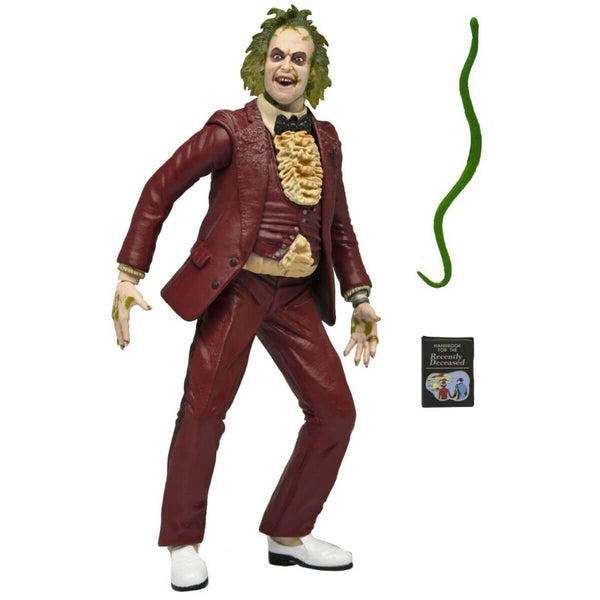 Beetlejuice (1988) - Red Suit 7-Inch Scale NECA Action Figure in Blister Packaging, unpackaged with accessories