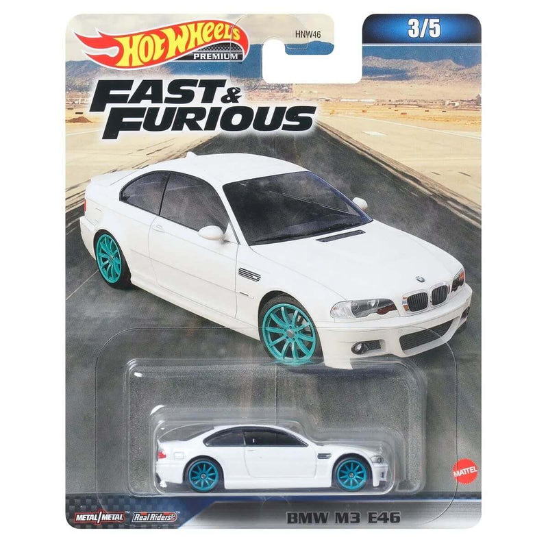 Hot Wheels Premium 2023 Fast and Furious (Mix 3) 1:64 Scale Diecast Vehicles, BMW M3 E46