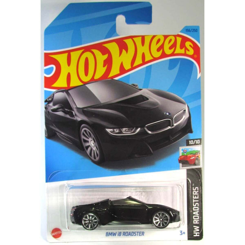 Hot Wheels 2023 Mainline HW Roadsters Series 1:64 Scale Diecast Cars (International Card), BMW i8 Roadster 10/10 156/250 HKK13