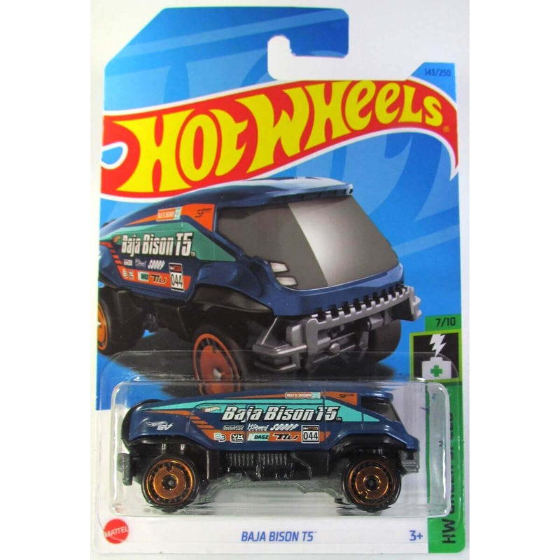 Hot Wheels 2023 Mainline HW Green Speed Series 1:64 Scale Diecast Cars (International Card), Baja Bison T5