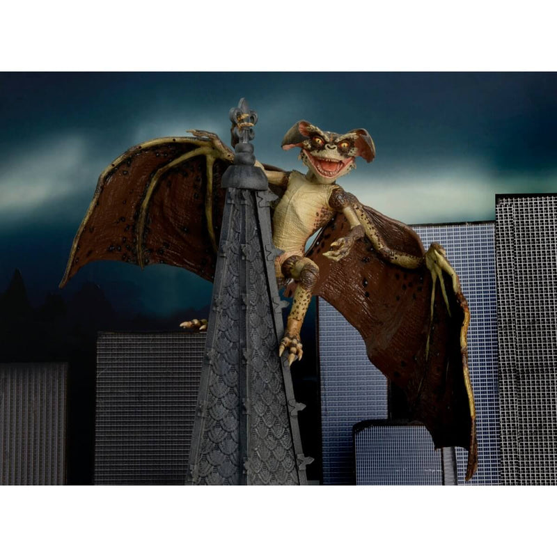 NECA Gremlins 2 Bat Gremlin Deluxe Boxed 6-Inch Action Figure, figure posed on top of building