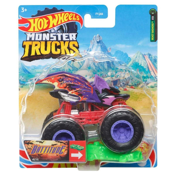 Hot Wheels 2023 1:64 Scale Die-Cast Monster Trucks (Mix 12), Battitude