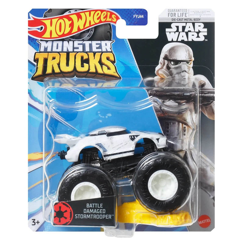 Hot Wheels 2023 Monster Trucks (Mix 11) 1:64 Scale Die-Cast Trucks, Battle Damaged Stormtrooper