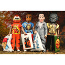 Ben Cooper (Costume Series 8) 6-Inch NECA Clothed Figures - Garfield, Alf, Pee-wee Herman, and Predator Jungle Hunter Figures placed in outside scenery background