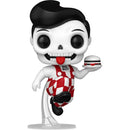 Big Bog Skull Bob Funko Pop Figure in a red and white outfit holding a burger on a white background