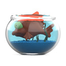 The Simpsons Blinky 5.5 Ich Vinyl Art Figure in Fish Bowl, full left side view