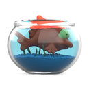 The Simpsons Blinky 5.5 Ich Vinyl Art Figure in Fish Bowl, full right side view