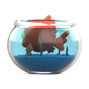 The Simpsons Blinky 5.5 Ich Vinyl Art Figure in Fish Bowl, back view showing fins