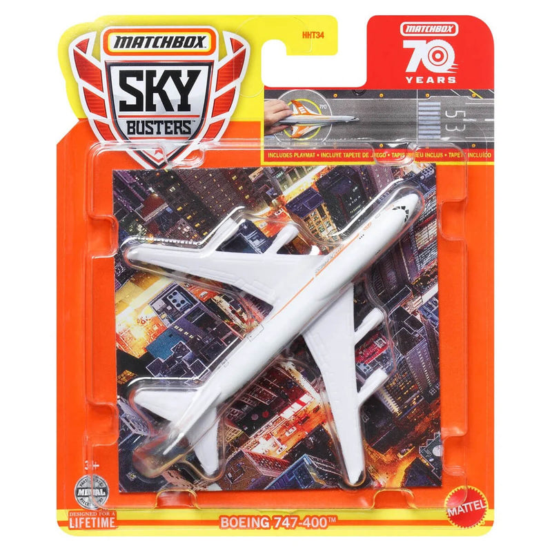 Matchbox 2023 Sky Busters (Mix 4) 1:64 Scale Die-Cast Vehicles, Boeing 747-400