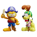 Two cartoon characters, Garfield and Odie, in a pirate costume, on a white background.
