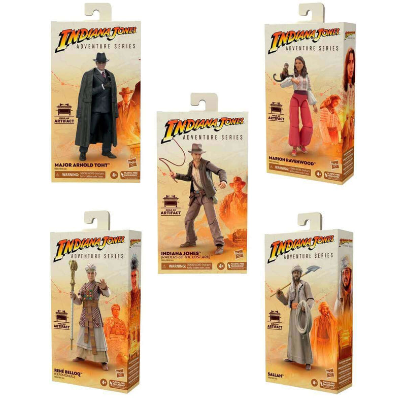 Indiana Jones Adventure Series (Wave 1) 6-Inch Action Figures, Bundle of all 5