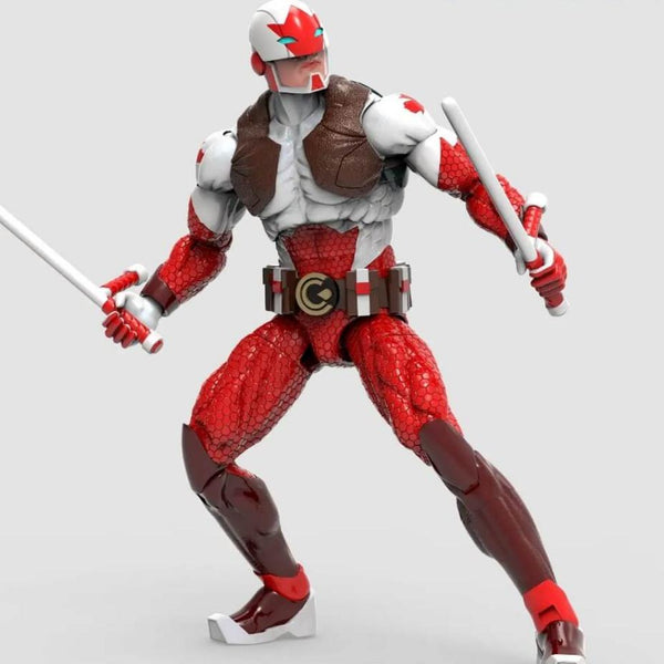 Captain Canuck 1/12 Scale 6" Action Figure - Executive Replicas, battle stance with batons