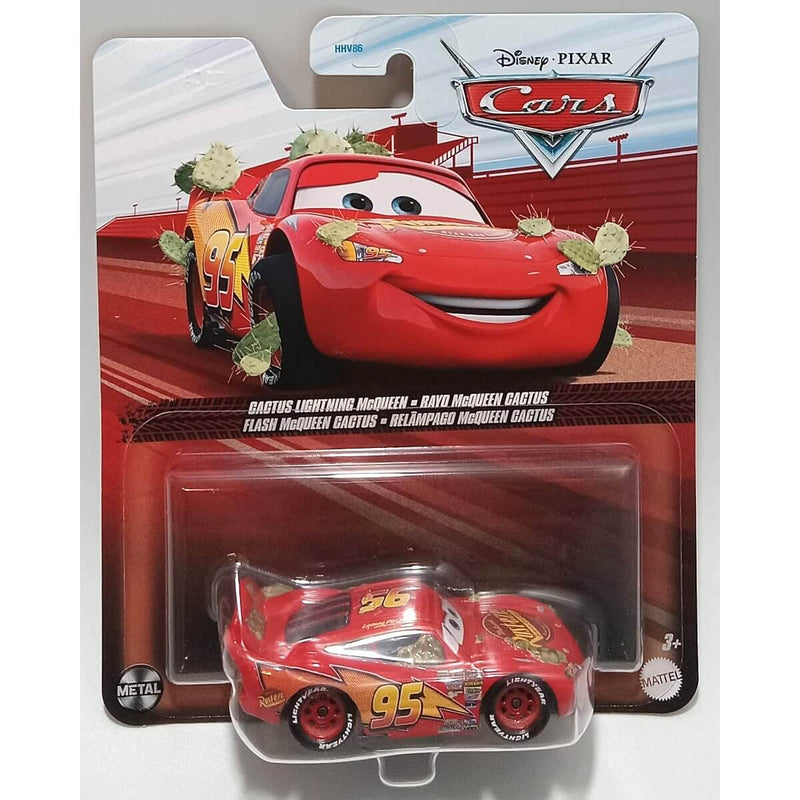 Pixar Cars Character Cars 2024 (Cars Movie) 1:55 Scale Diecast Cars, Cactus Lightning McQueen