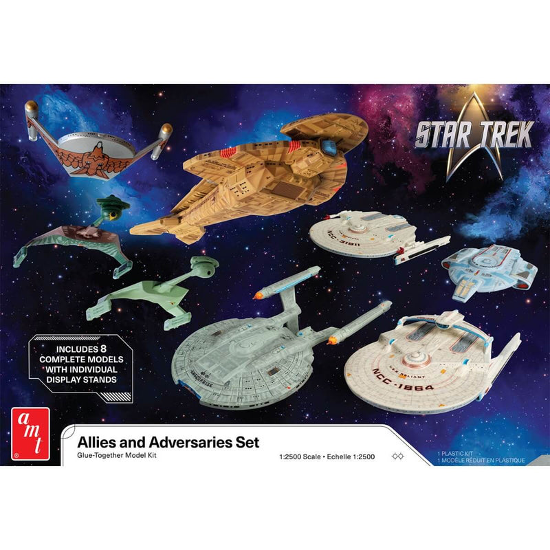 Star Trek Adversaries & Allies 8-Piece Ship Set - 1:2500 scale Models - AMT, packaging front