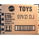 Cardboard box with Mattel logo and toy details on a white background