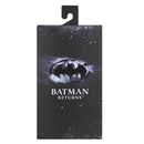 Batman Returns packaging with logo and text on a black background