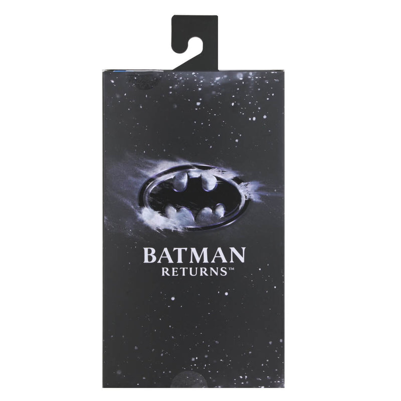 Batman Returns packaging with logo and text on a black background