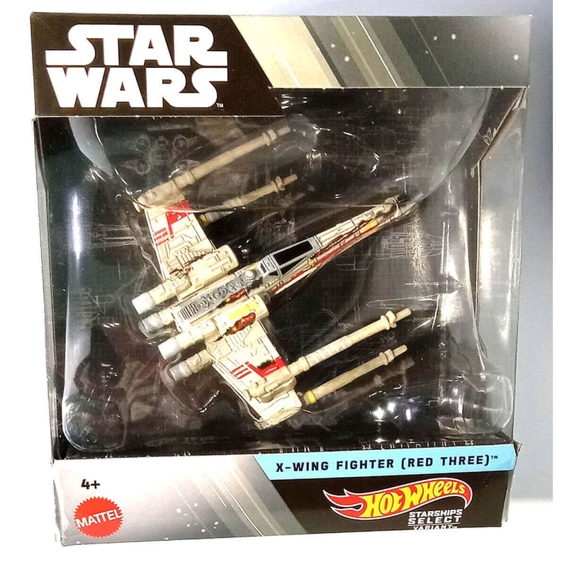 Hot Wheels 2023 Star Wars Starships Select (Mix 3) 1:50 Scale Vehicles, X-Wing Fighter (Red Three)