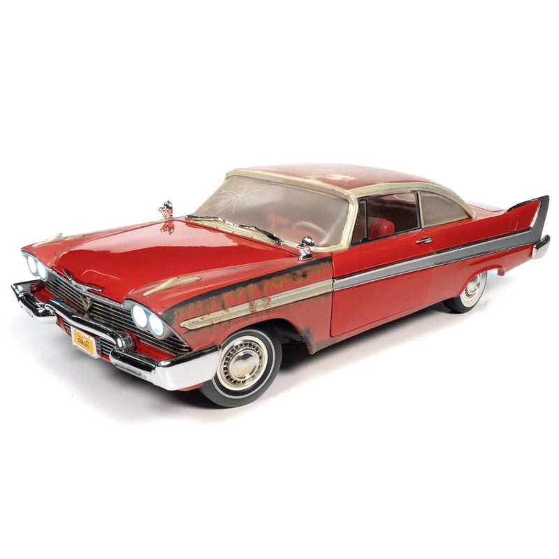 Christine + Plymouth Fury 2-Piece Collector's Bundle 1957 & 1958 1:18 Scale Diecast Cars, Christine, front-left