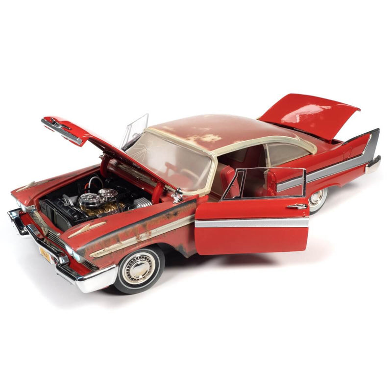 Christine + Plymouth Fury 2-Piece Collector's Bundle 1957 & 1958 1:18 Scale Diecast Cars, Christine with doors open