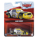 Toy race car figure in packaging with Disney Pixar Cars branding, Claude Scruggs