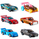 Collection of Hot Wheels colorful toy cars on a white background