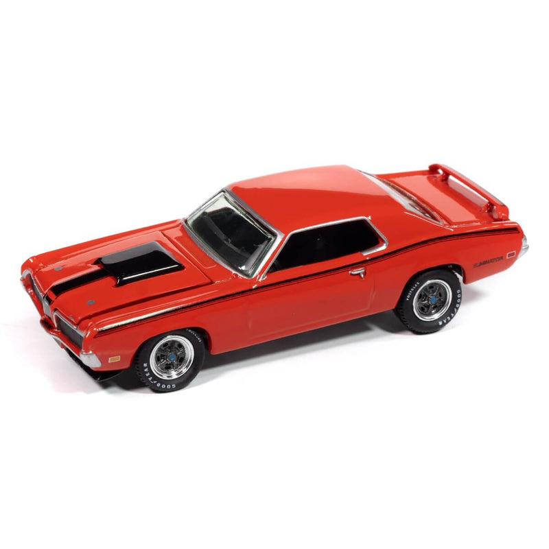 Johnny Lightning 2024 Collector's Tin Vehicles R2 (A&B) 1970 Mercury Cougar Eliminator Mecum Auctions (Competition Orange)