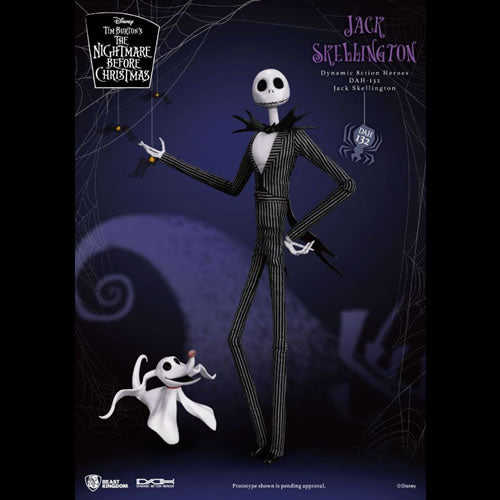 Jack Skellington Dynamic 8-ction Heroes 8" Action Figure DAH-132, figure with Zero