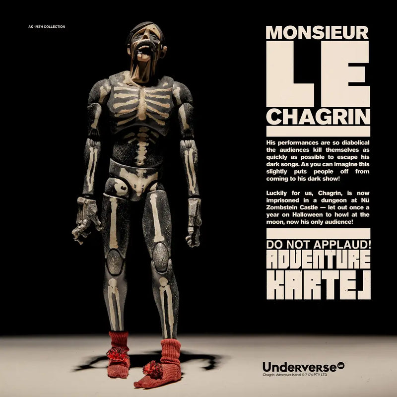 Monsieur Chagrin 1/6 Scale 12" Action Figure Adventure Kartel - Underverse, unpackaged figure unclothed front view