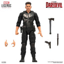 Daredevil: Born Again Marvel Legends Series Punisher 6-Inch Action Figure, pictured with accessories which include weapons, and extra set of hands