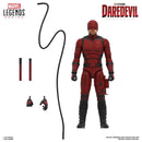 Daredevil: Born Again Marvel Legends Series Daredevil 6-Inch Action Figure pictured with accessories which include extra hands and weapons