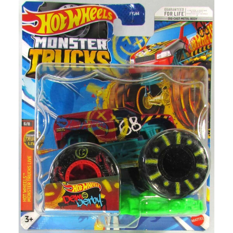 Hot Wheels 2023 1:64 Scale Die-Cast Monster Trucks (Mix 6), Demo Derby