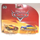 Disney Pixar Cars 20th Anniversary double-pack toy set featuring Lightning McQueen and Doc Hudson in a blister pack on a red and yellow carded backing.