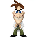 Cartoon character figurine with exaggerated facial features on a white background
