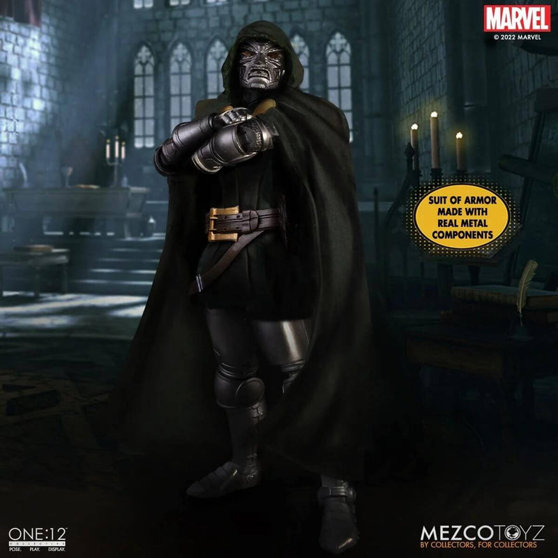 Doctor Doom, Fantastic 4 Mezco Toyz One:12 Collective Action Figure, full standing figure