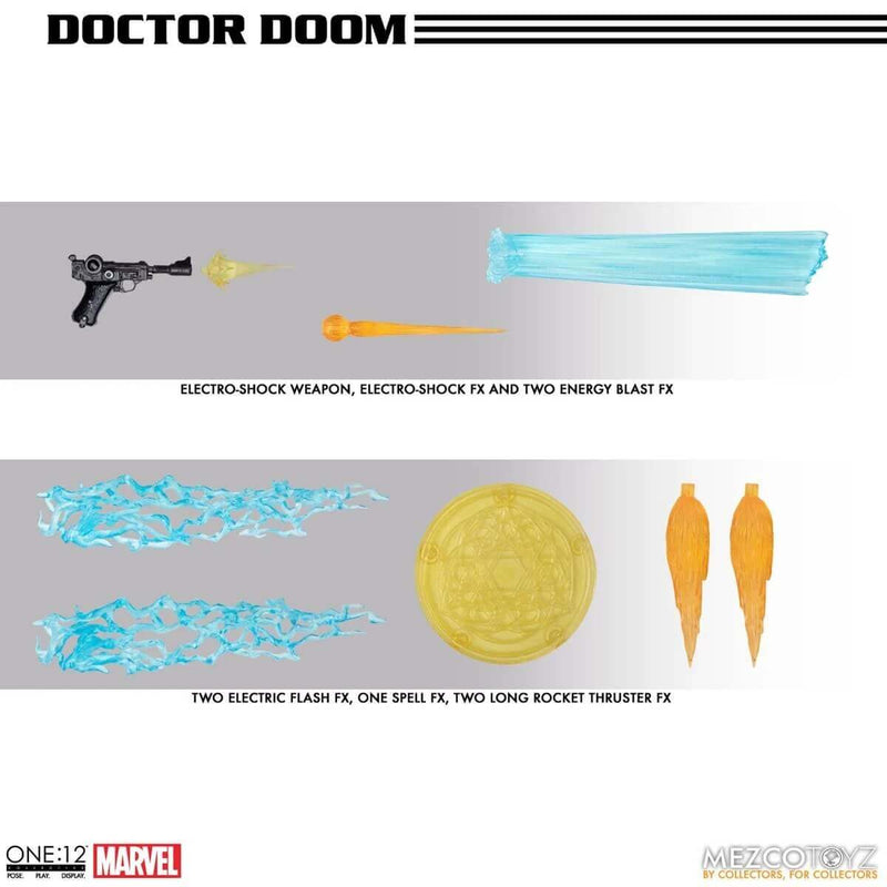 Doctor Doom, Fantastic 4 Mezco Toyz One:12 Collective Action Figure, FX accessories