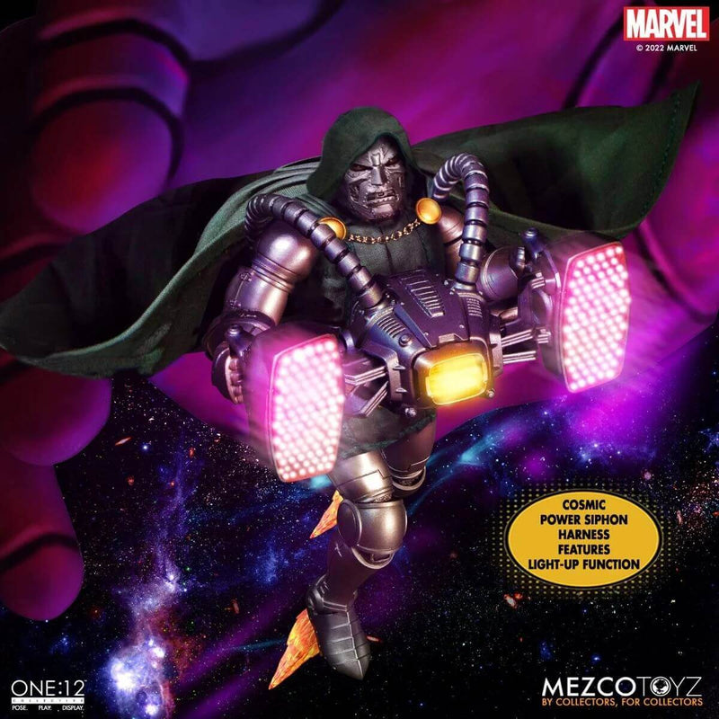 Doctor Doom, Fantastic 4 Mezco Toyz One:12 Collective Action Figure, figure with light-up power siphon accessory