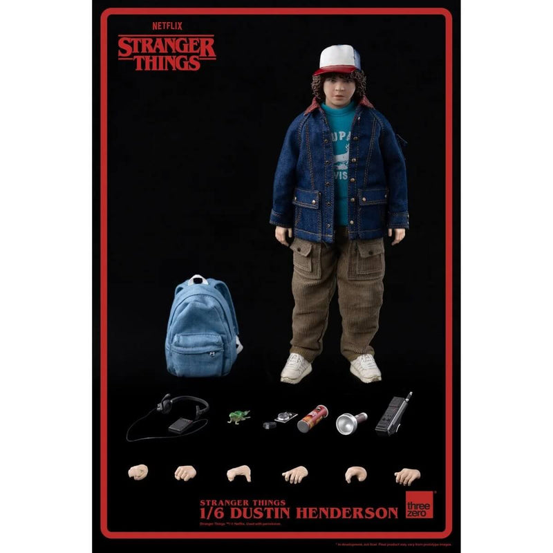 ThreeZero Dustin Henderson Stranger Things Action Figure, 1/6 Scale, unpackaged with accessories