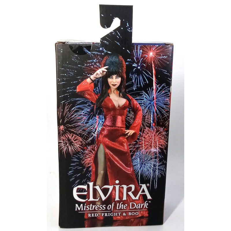 NECA Elvira, Mistress of the Dark 8-Inch Clothed Action Figure, “Red, Fright, and Boo”, packaged