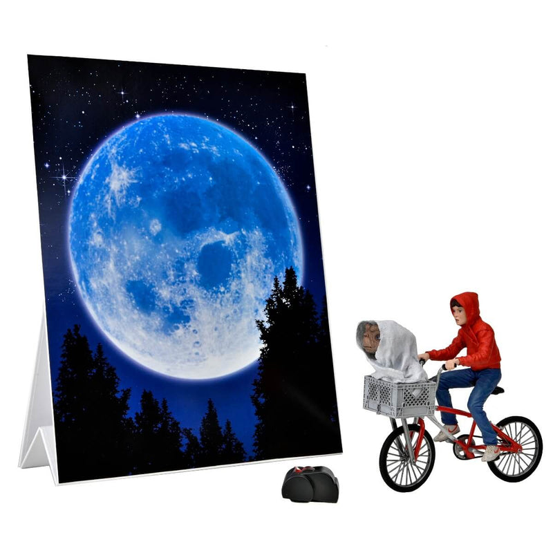 NECA E.T. The Extra-Terrestrial Ultimate 5-Piece Bundle 40th Anniversary Action Figures, E.T. & Elliot with bicycle, out of package