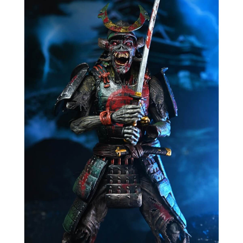 Iron Maiden Future Past World Tour Ultimate 2-Pack 7" Scale NECA Action Figures, Samurai Eddie closeup of front