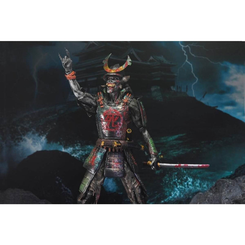 Iron Maiden Future Past World Tour Ultimate 2-Pack 7" Scale NECA Action Figures, Samurai Eddie giving devil horns sign